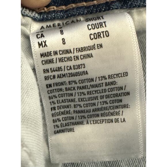 American Eagle Ex-Boyfriend STRIGID Blue Distressed Light Wash Jeans 8 Short NWT - Picture 6 of 12